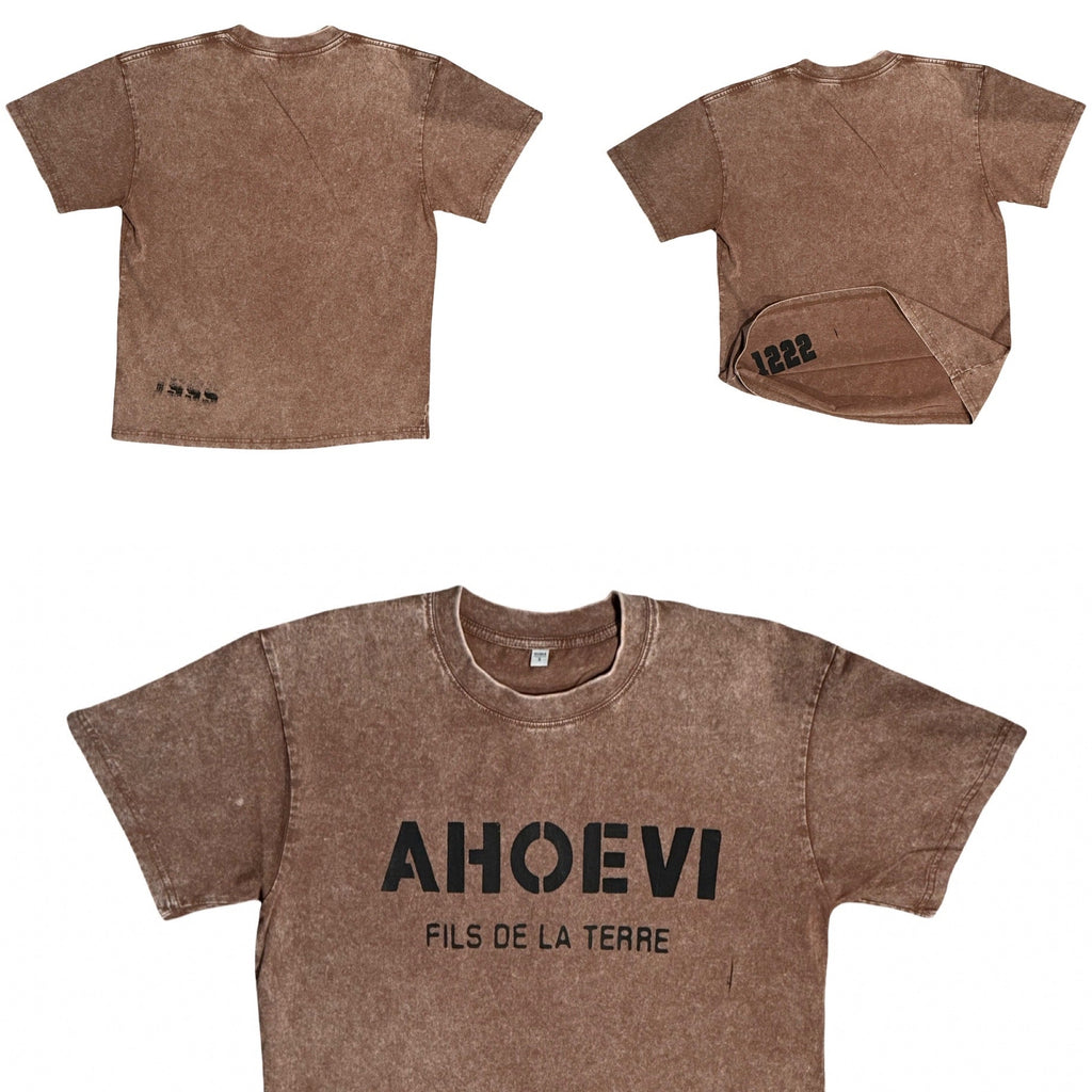 AHOEVI Logo Vintage acid washed t-shirt