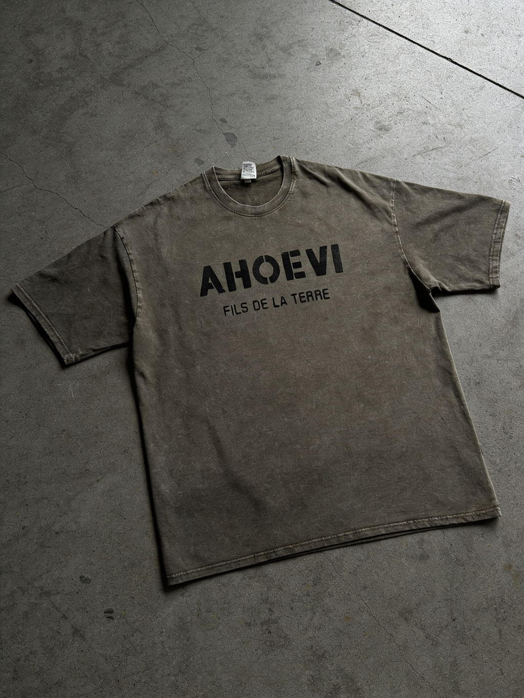 AHOEVI Logo Vintage acid washed t-shirt