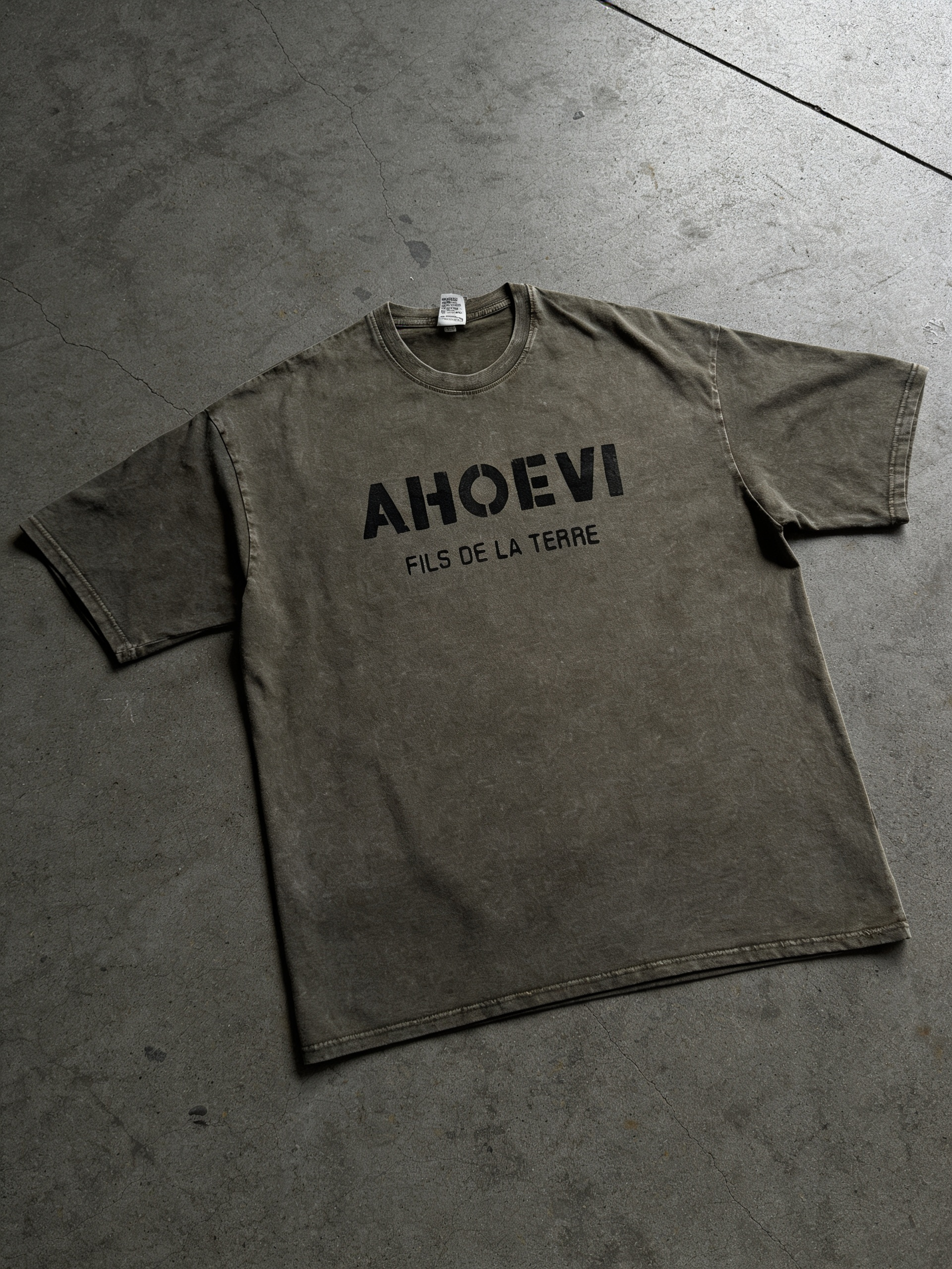AHOEVI Logo Vintage acid washed t-shirt